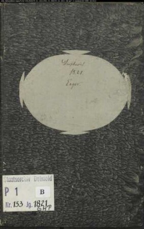 Kirchenbuchduplikate der evangelischen Gemeinde Enger, Kreis Herford (GHT 1821). (Gemeinde: Evangelische Gemeinde Enger)