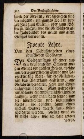318-331, Zweyte Lehre. Von den Schuldigkeiten eines christlichen Soldaten