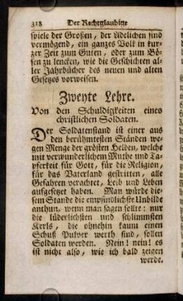 318-331, Zweyte Lehre. Von den Schuldigkeiten eines christlichen Soldaten