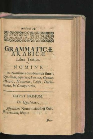 Liber Tertius. De Nomine.