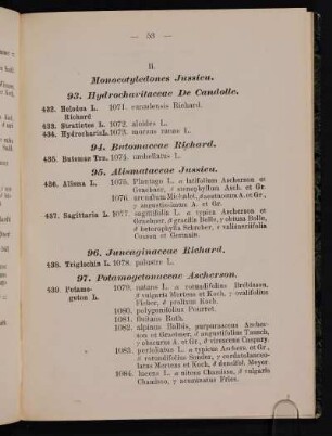II. Monocotyledones Jussieu.