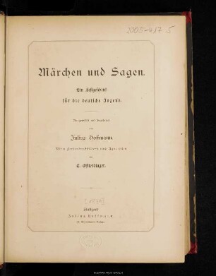 Märchen und Sagen : ein Festgeschenk für die deutsche Jugend