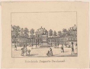 Das Denkmal König Friedrich August I. von Sachsen (der Gerechte, 1750-1827) im Zwinger in Dresden