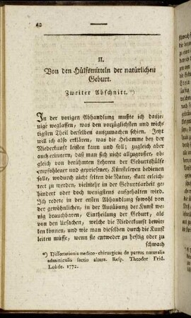 II. Von den Hülfsmitteln der natürlichen Geburt. Zweiter Abschnitt.