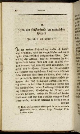 II. Von den Hülfsmitteln der natürlichen Geburt. Zweiter Abschnitt.