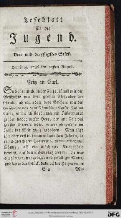 Vier und dreyßigstes Stück