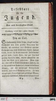 Vier und dreyßigstes Stück