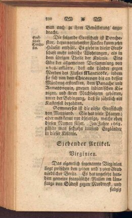 Siebenter Artickel. Virginien