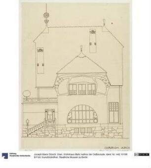 Wien, Wohnhaus Bahr, Aufriss der Ostfassade