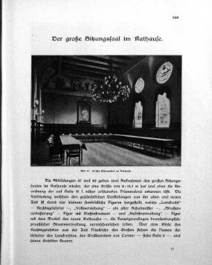 Der große Sitzungssaal im Rathause