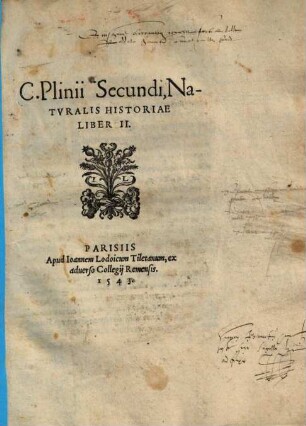 Naturalis historiae liber II