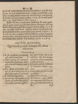 Sectio Secunda. Quae sint & quando desinant esse usurae usurarum.