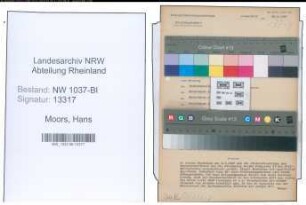 Entnazifizierung Hans Moors , geb. 04.10.1906 (Krim.Beamter)