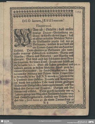 Leichenpredigt : Textus