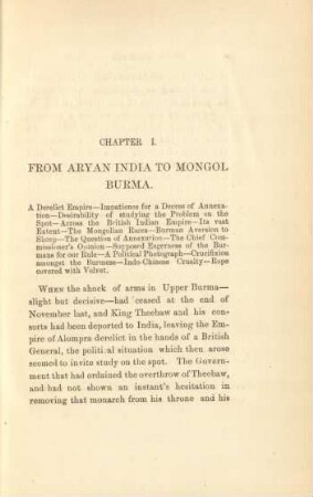 Chapter I. From Aryan India to Mongol Burma