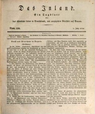 Das Inland : ein Tagblatt für das öffentliche Leben in Deutschland, mit vorzüglicher Rücksicht auf Bayern. 1830,2, 1830,7/12
