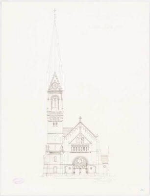 Immanuelkirche, Berlin: Ansicht nach der Ausführung 1:100