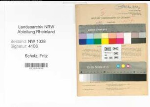 Entnazifizierung Fritz Schulz , geb. 10.04.1909 (Bahnbeamter)