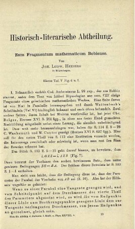 Zum Fragmenten mathematicum Bobiense.