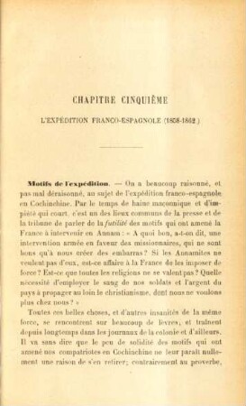 Chapitre cinquième. L'expédition franco-espagnole (1858-1862)