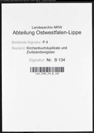 Heiratsbelege zum Zivilstandsregister von Hörde (H 1810)