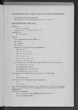 Akademische und Staatliche Behörden