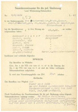 Beuttenmüller, Erich, Dr.