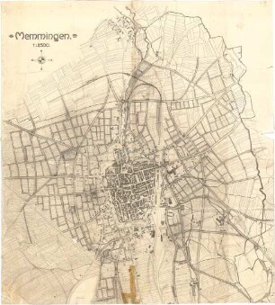 Fischer, Theodor; Memmingen; Generalbaulinienplan - Lageplan