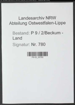 Sterberegister Standesamt Beckum-Land