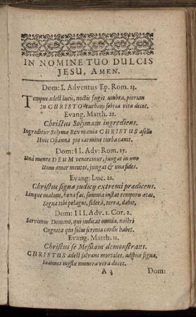 In Nomine Tuo Dulcis Jesu, Amen.