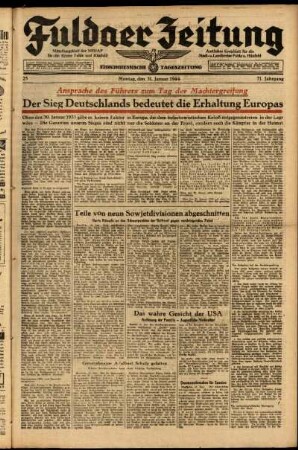 Ausgabe vom Montag, den 31. Januar 1944.