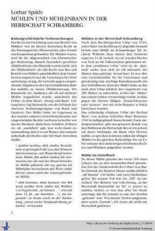 Mühlen und Mühlenbann in der Herrschaft Schramberg.