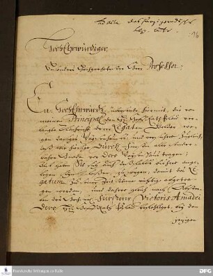 Brief von Johann Friedrich Rost an August Hermann Francke.