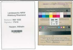 Entnazifizierung Wilhelm Van Hautem , geb. 14.02.1895 (Steiger)