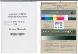 Entnazifizierung Elisabeth Jansen , geb. 07.11.1895 ()