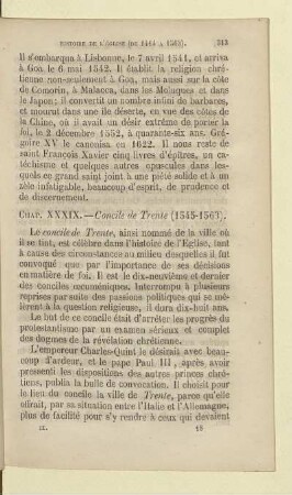 Chap. XXXIX. – Concile de Trente (1545 - 1563)