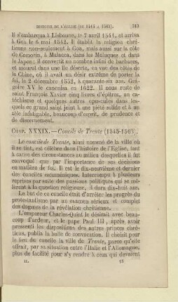 Chap. XXXIX. – Concile de Trente (1545 - 1563)