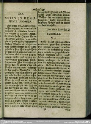XXV. Mors Es Remanente Podagra