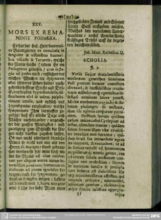 XXV. Mors Es Remanente Podagra