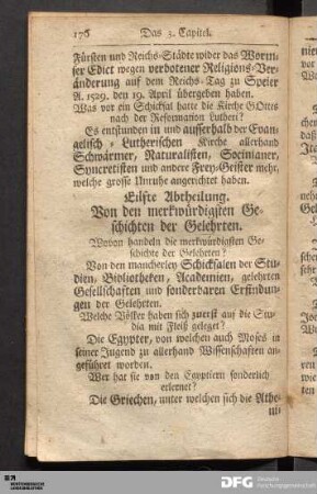 Eilfte Abtheilung. Von den merkwürdigsten Geschichten der Gelehrten