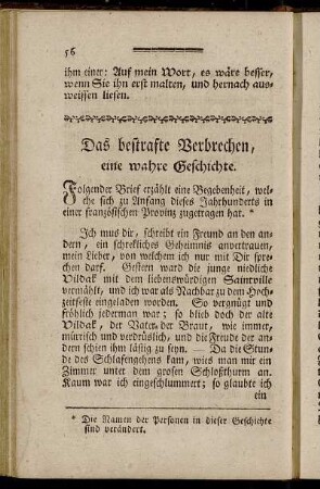 Das bestrafte Verbrechen, eine wahre Geschichte
