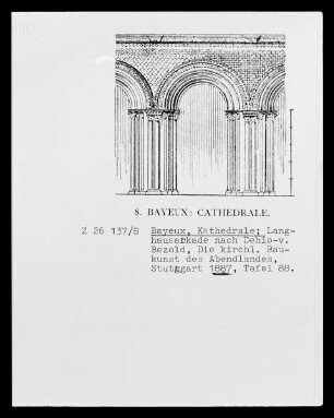 Bayeux, Kathedrale, Langhaus, Mittelschiff, Arkade
