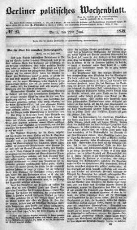 No 25, 22. Juni 1839