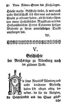 V. Geschichte der Reichstäge zu Nürnberg nach der güldenen Bulle.