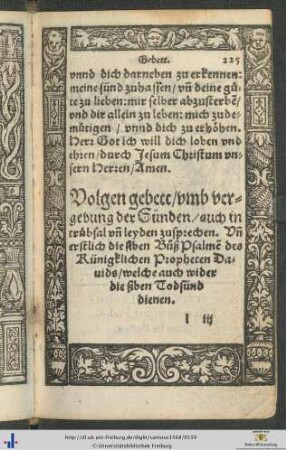 Volgen Gebett umb vergebung der Sunden zu sprechen.
