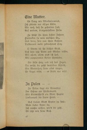 47-62, Eine Mutter - Seiner hochfürstlichen Durchlaucht Fürst Friedrich zu Waldeck und Pyrmont zum 51. Geburtstag gewidmet.