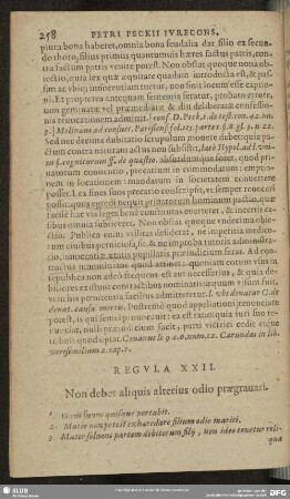 Regula XXII. Non debet aliquis alterius odio praegravari