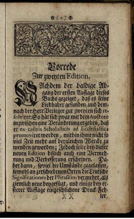 Vorrede Zur zweyten Edition.