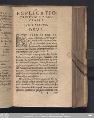 Explicatio Capitum Primae Classis