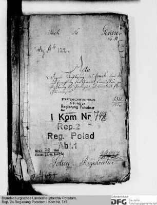 Auflösung des Comités der Stände und Errichtung der Generalkommission zur Regulierung des Provinzial- und Kommunalkriegsschuldenwesens